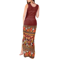 Hawaiian Tribal Elements Hibiscus Tank Maxi Dress Red Pattern LT9 - Polynesian Pride