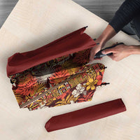 Hawaiian Tribal Elements Hibiscus Umbrella Red Pattern LT9 - Polynesian Pride