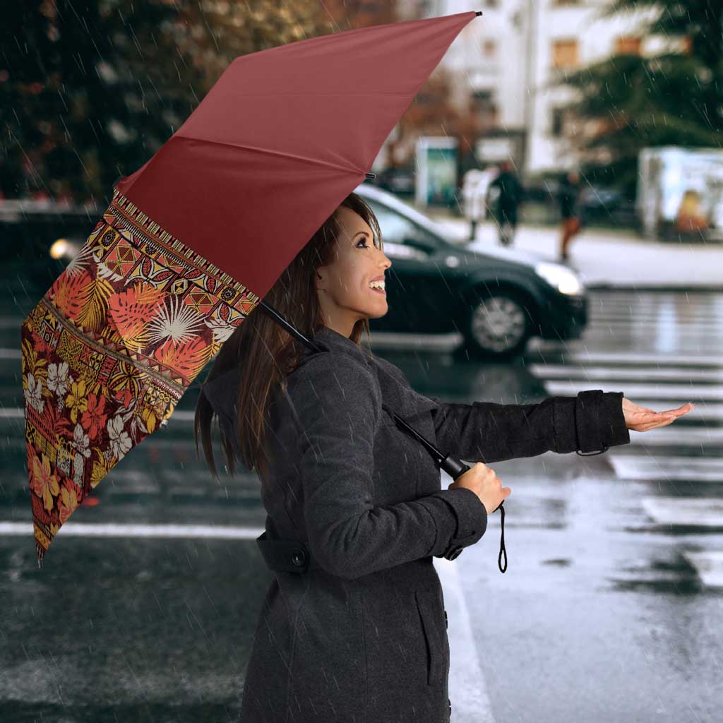 Hawaiian Tribal Elements Hibiscus Umbrella Red Pattern LT9 - Polynesian Pride