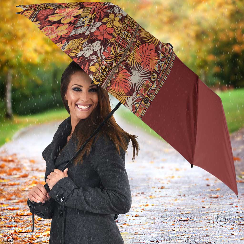Hawaiian Tribal Elements Hibiscus Umbrella Red Pattern LT9 - Polynesian Pride