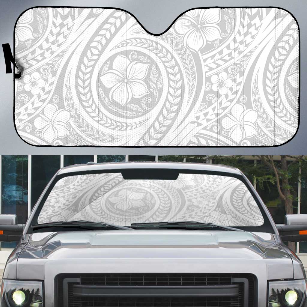 Lotu Tamaiti Samoan Polynesian Tribal Auto Sun Shade LT9 White - Polynesian Pride