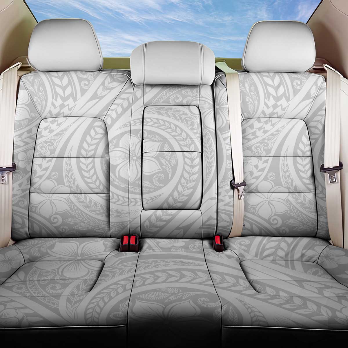 Lotu Tamaiti Samoan Polynesian Tribal Back Car Seat Cover LT9 One Size White - Polynesian Pride