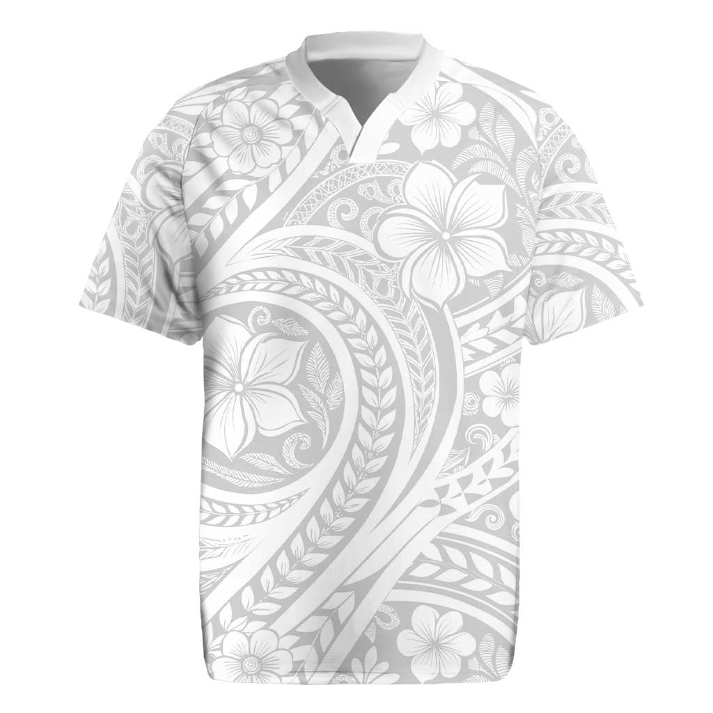 Lotu Tamaiti Samoan Polynesian Tribal Rugby Jersey LT9 White - Polynesian Pride