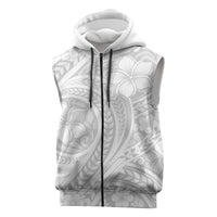 Lotu Tamaiti Samoan Polynesian Tribal Sleeveless Zip Hoodie LT9 White - Polynesian Pride