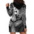 Polynesia Hoodie Dress Whale Tale and Polynesian Sunset Plumeria Black LT9 - Polynesian Pride