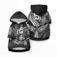 Whale Tale and Polynesian Sunset Plumeria Black Pet Hoodie LT9 Pullover Black - Polynesian Pride
