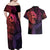 Polynesia Couples Matching Off Shoulder Maxi Dress and Hawaiian Shirt Whale Tale and Polynesian Sunset Plumeria Pink LT9 - Polynesian Pride