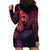 Polynesia Hoodie Dress Whale Tale and Polynesian Sunset Plumeria Pink LT9 - Polynesian Pride