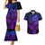 Polynesia Couples Matching Mermaid Dress and Hawaiian Shirt Whale Tale and Polynesian Sunset Plumeria Purple LT9 Purple - Polynesian Pride