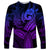 Polynesia Long Sleeve Shirt Whale Tale and Polynesian Sunset Plumeria Purple LT9 Unisex Purple - Polynesian Pride