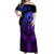 Polynesia Off Shoulder Maxi Dress Whale Tale and Polynesian Sunset Plumeria Purple LT9 Women Purple - Polynesian Pride