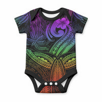 Whale Tale and Polynesian Sunset Plumeria Rainbow Baby Onesie LT9 Rainbow - Polynesian Pride