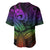 Polynesia Baseball Jersey Whale Tale and Polynesian Sunset Plumeria Rainbow LT9 - Polynesian Pride