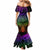 Polynesia Mermaid Dress Whale Tale and Polynesian Sunset Plumeria Rainbow LT9 - Polynesian Pride