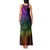 Polynesia Tank Maxi Dress Whale Tale and Polynesian Sunset Plumeria Rainbow LT9 - Polynesian Pride