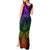 Polynesia Tank Maxi Dress Whale Tale and Polynesian Sunset Plumeria Rainbow LT9 - Polynesian Pride