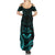 FSM Chuuk States Summer Maxi Dress Micronesia Vintage Polynesian Tribal Aqua Version LT9 - Polynesian Pride