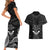 FSM Chuuk States Couples Matching Short Sleeve Bodycon Dress and Hawaiian Shirt Micronesia Vintage Polynesian Tribal Black Version LT9 - Polynesian Pride