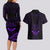 FSM Chuuk States Couples Matching Long Sleeve Bodycon Dress and Hawaiian Shirt Micronesia Vintage Polynesian Tribal Purple Version LT9 - Polynesian Pride