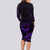 FSM Chuuk States Long Sleeve Bodycon Dress Micronesia Vintage Polynesian Tribal Purple Version LT9 - Polynesian Pride