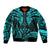 FSM Kosrae States Bomber Jacket Micronesia Vintage Polynesian Tribal Aqua Version LT9 Unisex Aqua - Polynesian Pride