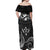 FSM Kosrae States Off Shoulder Maxi Dress Micronesia Vintage Polynesian Tribal Black Version LT9 - Polynesian Pride