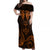 FSM Kosrae States Off Shoulder Maxi Dress Micronesia Vintage Polynesian Tribal Gold Version LT9 Women Gold - Polynesian Pride