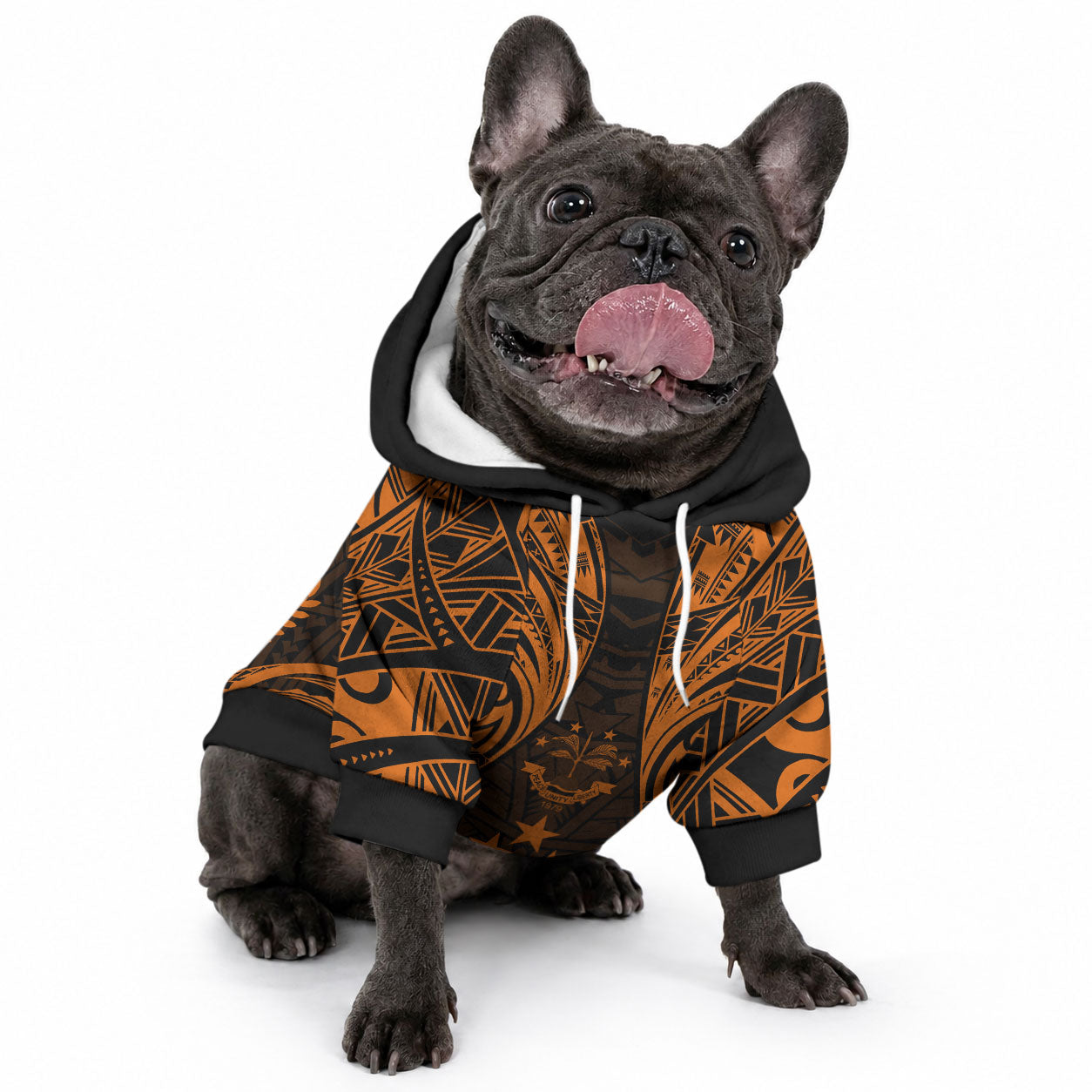 FSM Kosrae States Pet Hoodie Micronesia Vintage Polynesian Tribal Gold Version LT9 - Polynesian Pride