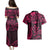 FSM Kosrae States Couples Matching Puletasi Dress and Hawaiian Shirt Micronesia Vintage Polynesian Tribal Pink Version LT9 - Polynesian Pride