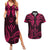 FSM Kosrae States Couples Matching Summer Maxi Dress and Hawaiian Shirt Micronesia Vintage Polynesian Tribal Pink Version LT9 Pink - Polynesian Pride