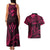 FSM Kosrae States Couples Matching Tank Maxi Dress and Hawaiian Shirt Micronesia Vintage Polynesian Tribal Pink Version LT9 - Polynesian Pride