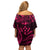 FSM Kosrae States Off Shoulder Short Dress Micronesia Vintage Polynesian Tribal Pink Version LT9 - Polynesian Pride