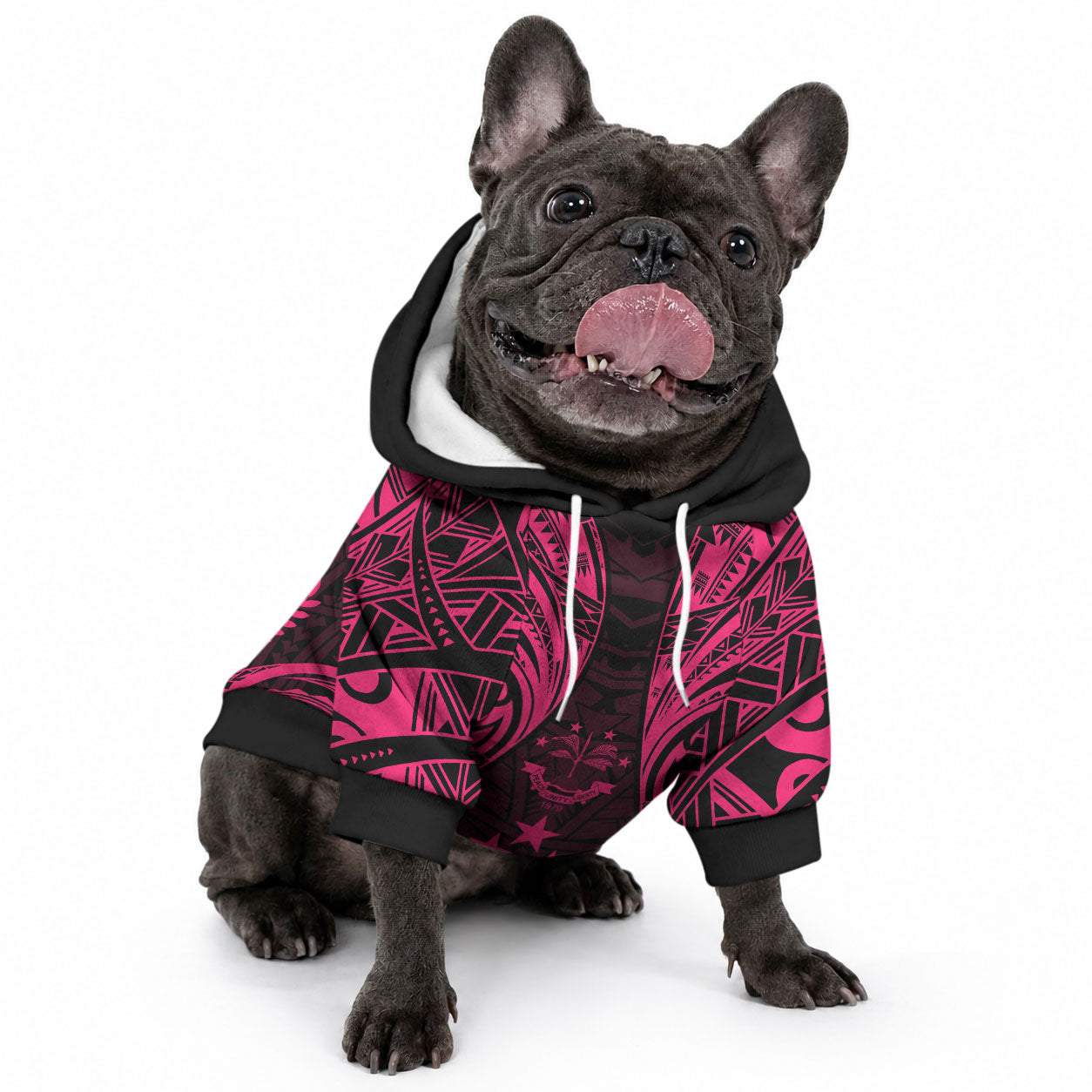 FSM Kosrae States Pet Hoodie Micronesia Vintage Polynesian Tribal Pink Version LT9 - Polynesian Pride