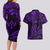 FSM Kosrae States Couples Matching Long Sleeve Bodycon Dress and Hawaiian Shirt Micronesia Vintage Polynesian Tribal Purple Version LT9 - Polynesian Pride