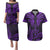 FSM Kosrae States Couples Matching Puletasi Dress and Hawaiian Shirt Micronesia Vintage Polynesian Tribal Purple Version LT9 Purple - Polynesian Pride