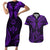 FSM Kosrae States Couples Matching Short Sleeve Bodycon Dress and Hawaiian Shirt Micronesia Vintage Polynesian Tribal Purple Version LT9 Purple - Polynesian Pride