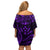 FSM Kosrae States Off Shoulder Short Dress Micronesia Vintage Polynesian Tribal Purple Version LT9 - Polynesian Pride