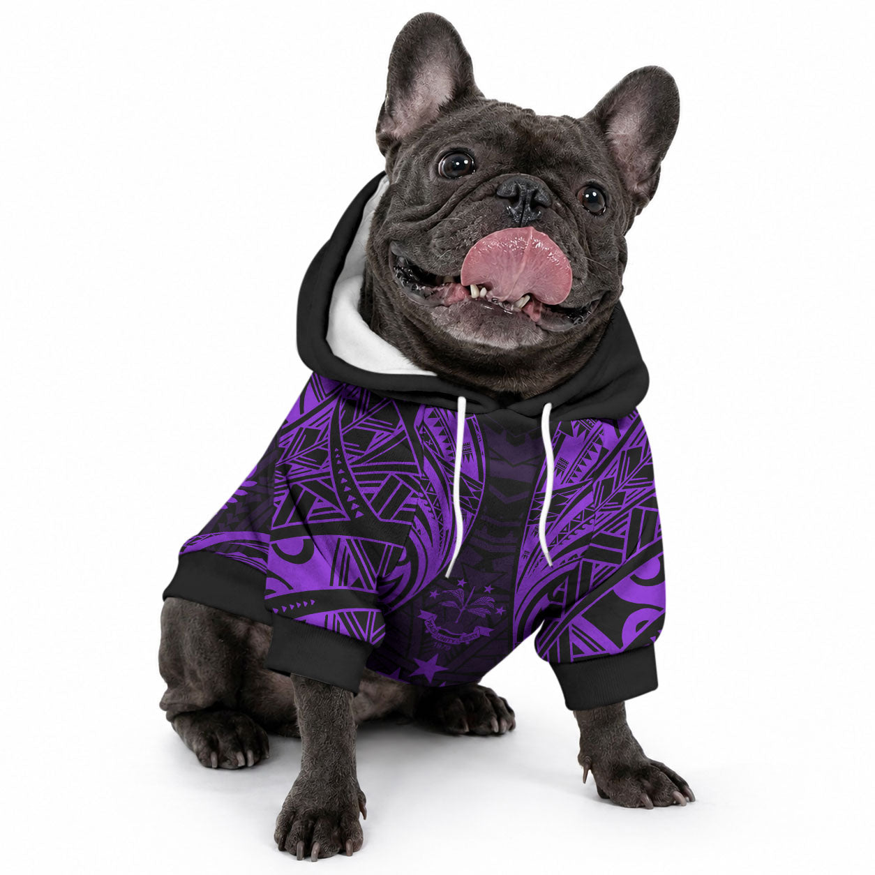 FSM Kosrae States Pet Hoodie Micronesia Vintage Polynesian Tribal Purple Version LT9 - Polynesian Pride