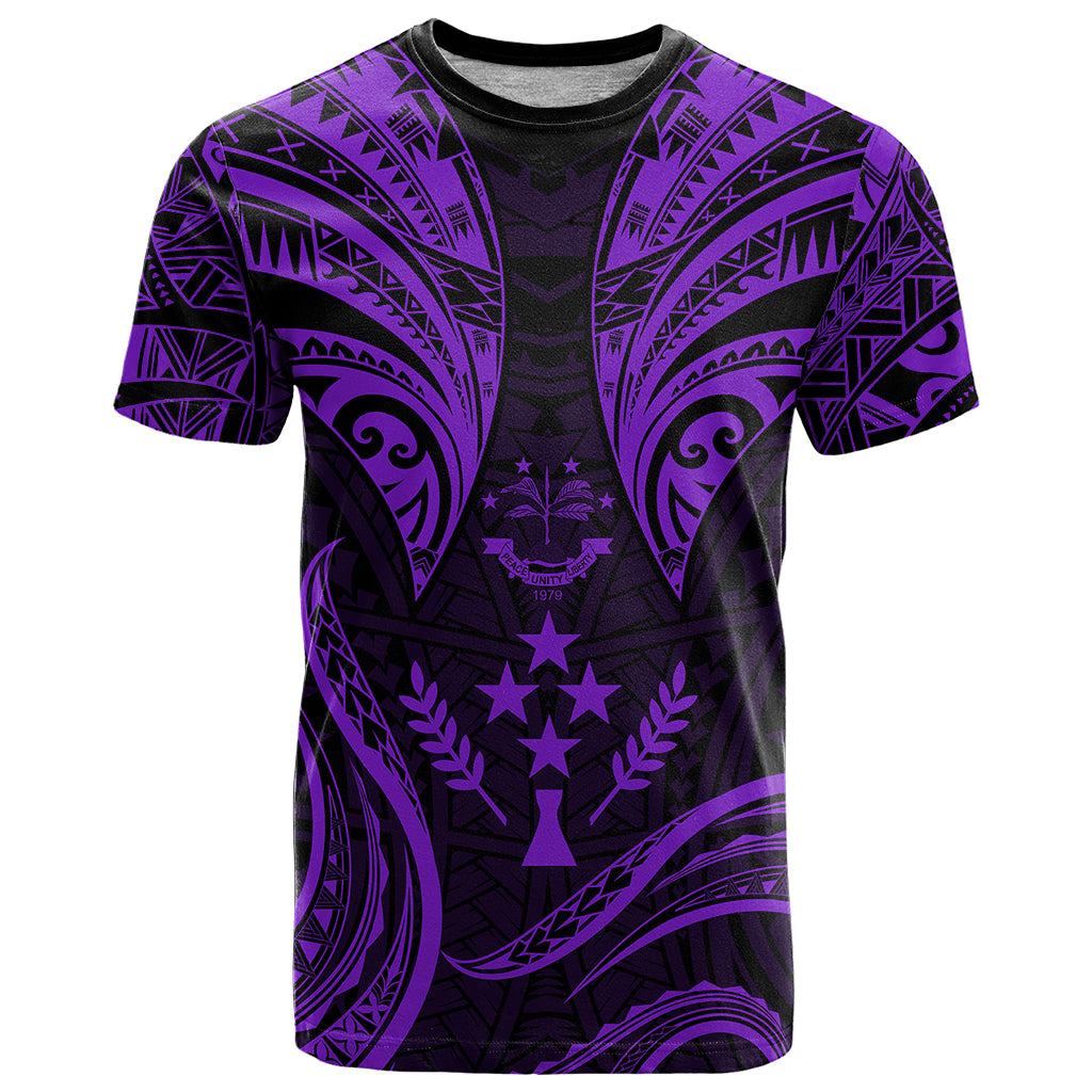 FSM Kosrae States T Shirt Micronesia Vintage Polynesian Tribal Purple Version LT9 Purple - Polynesian Pride