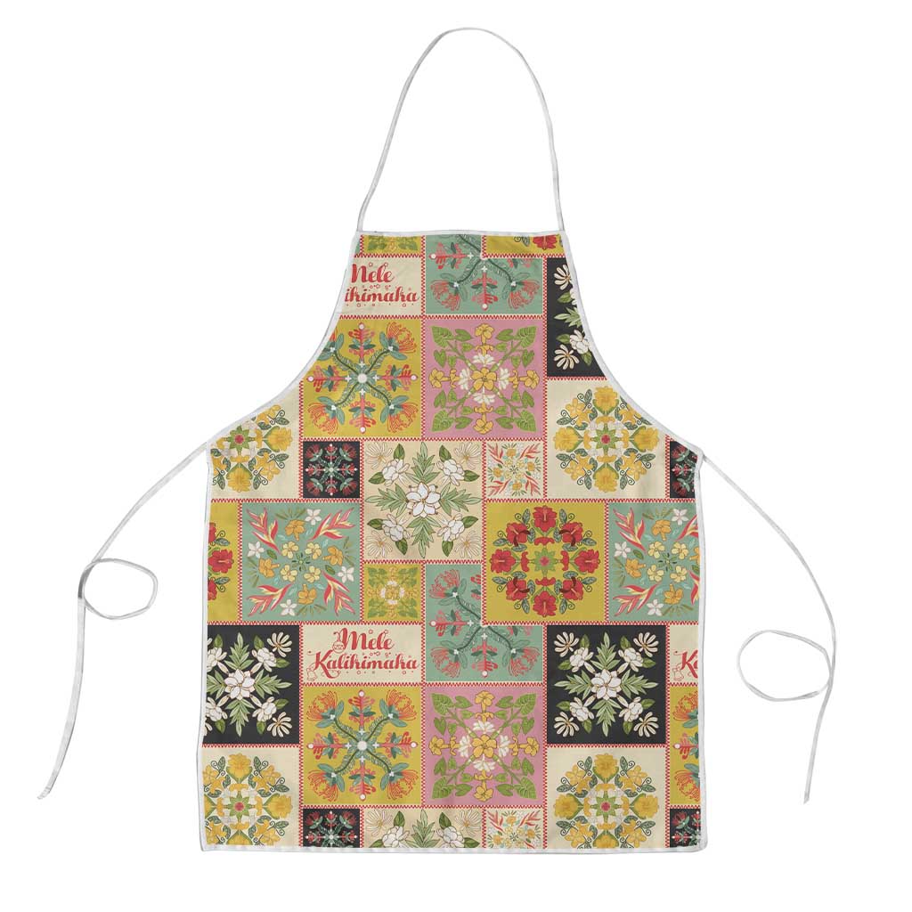 Mele Kalikimaka Hawaii Christmas Apron Melemele Mama Seamless Floral Motif LT9 Beige - Polynesian Pride