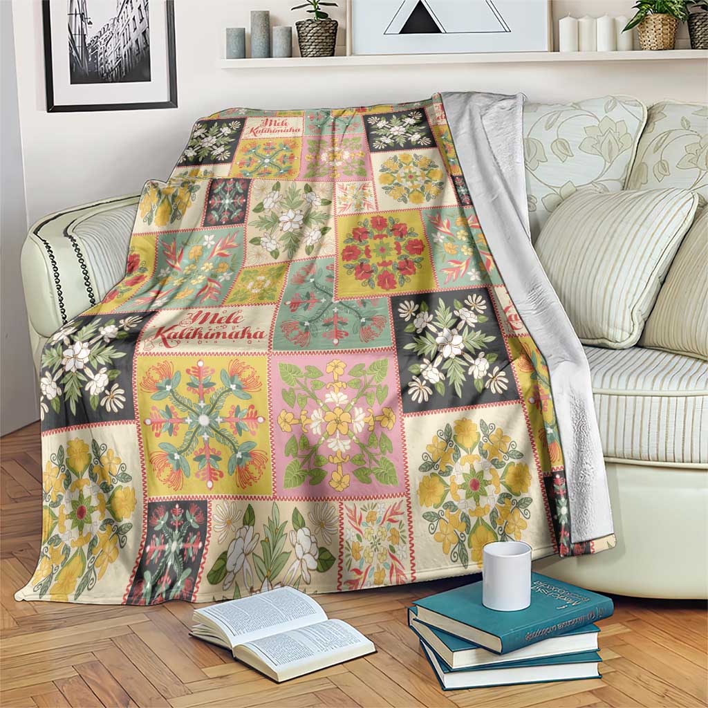 Mele Kalikimaka Hawaii Christmas Blanket Melemele Mama Seamless Floral Motif LT9 Beige - Polynesian Pride