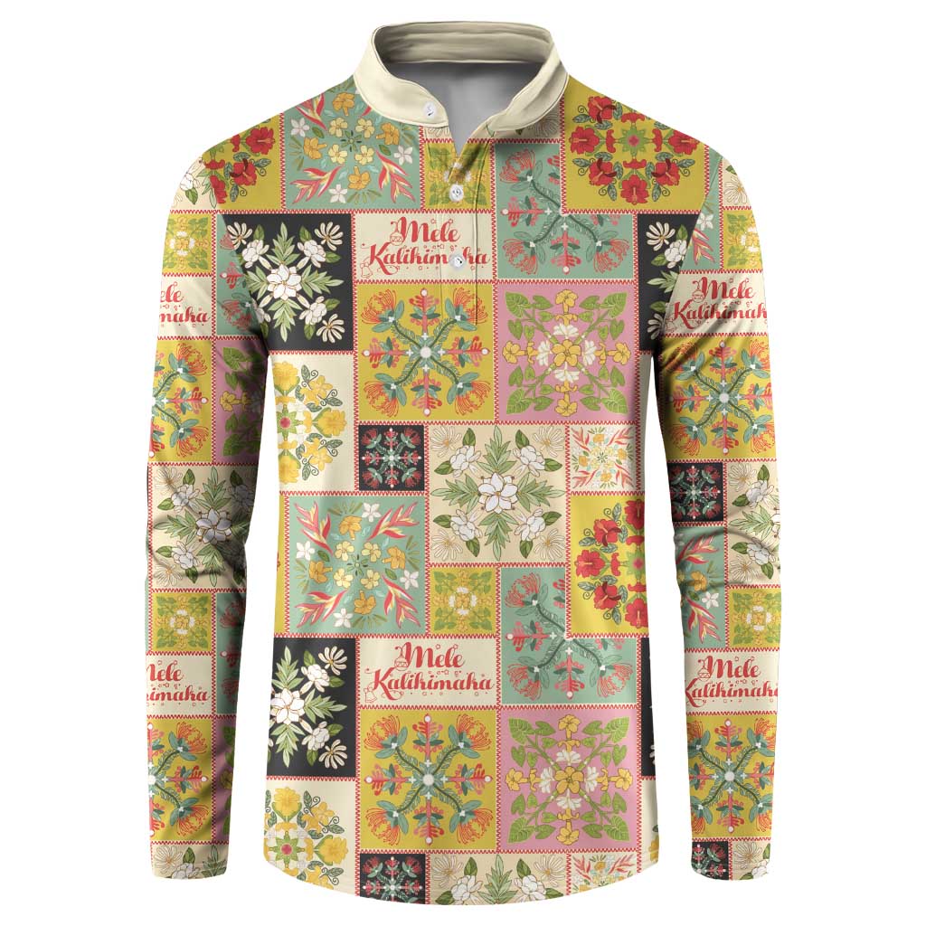 Mele Kalikimaka Hawaii Christmas Button Sweatshirt Melemele Mama Seamless Floral Motif LT9 Beige - Polynesian Pride