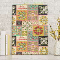 Mele Kalikimaka Hawaii Christmas Canvas Wall Art Melemele Mama Seamless Floral Motif LT9 Without Frame Beige - Polynesian Pride