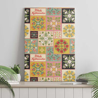 Mele Kalikimaka Hawaii Christmas Canvas Wall Art Melemele Mama Seamless Floral Motif LT9 - Polynesian Pride