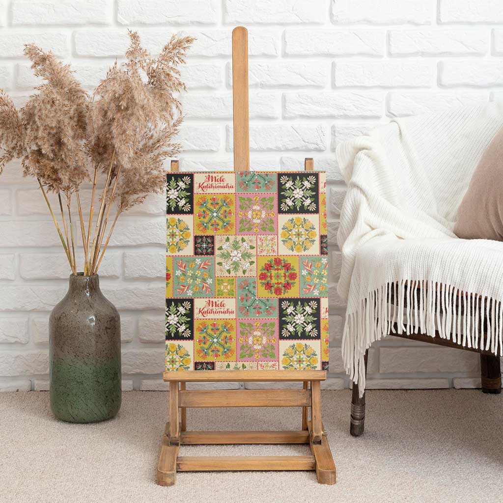 Mele Kalikimaka Hawaii Christmas Canvas Wall Art Melemele Mama Seamless Floral Motif LT9 - Polynesian Pride