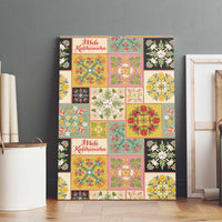 Mele Kalikimaka Hawaii Christmas Canvas Wall Art Melemele Mama Seamless Floral Motif LT9 - Polynesian Pride