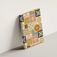 Mele Kalikimaka Hawaii Christmas Canvas Wall Art Melemele Mama Seamless Floral Motif LT9 - Polynesian Pride
