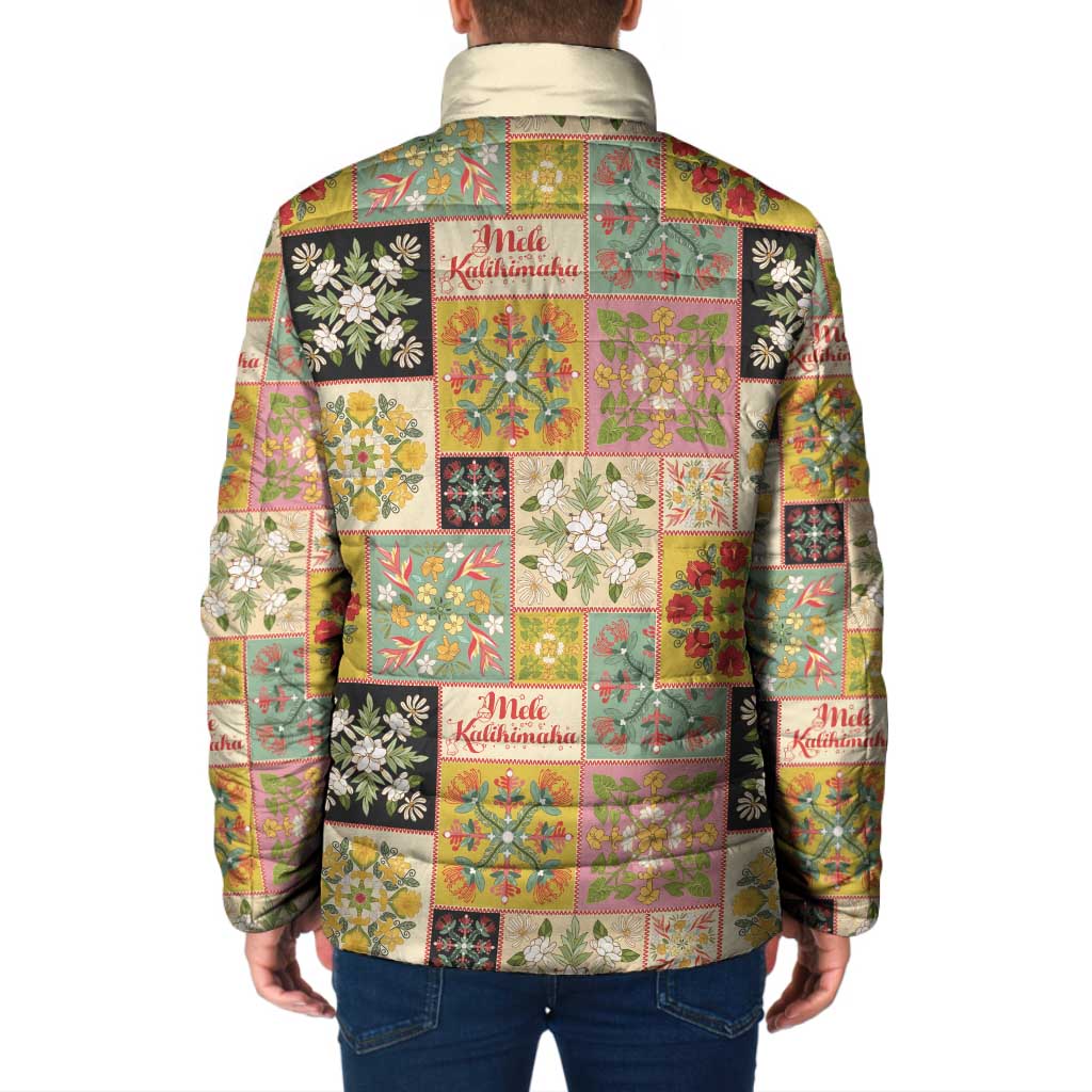 Mele Kalikimaka Hawaii Christmas Padded Jacket Melemele Mama Seamless Floral Motif LT9 - Polynesian Pride