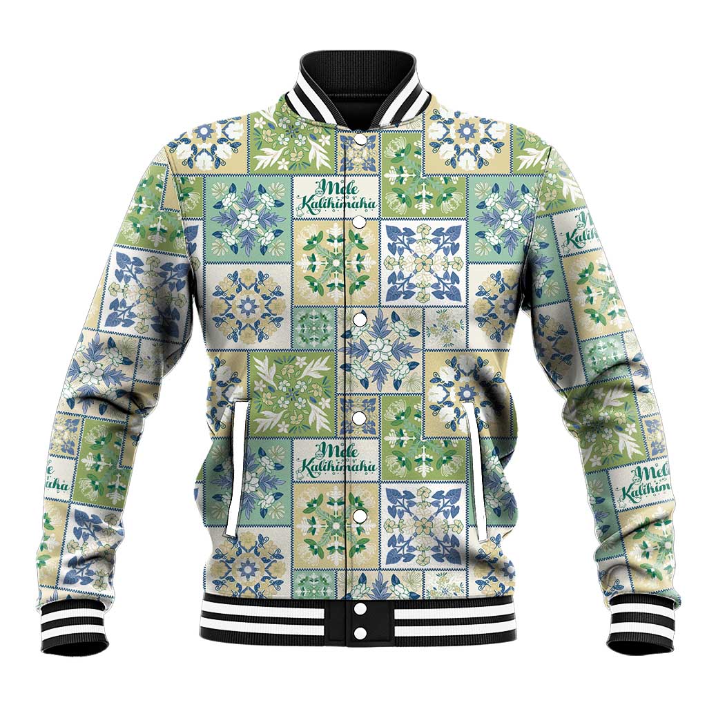 Mele Kalikimaka Hawaii Christmas Baseball Jacket Omaomao Seamless Floral Motif LT9 Unisex Green - Polynesian Pride