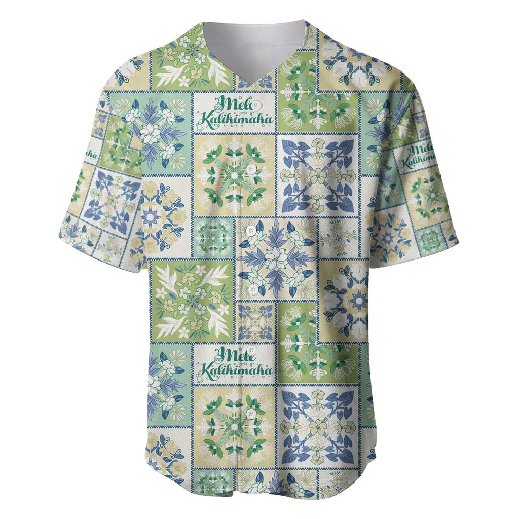 Mele Kalikimaka Hawaii Christmas Baseball Jersey Omaomao Seamless Floral Motif LT9 Green - Polynesian Pride